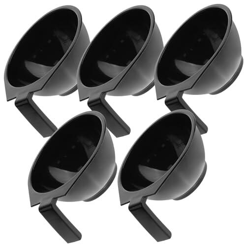 EXCEART Juego de 5 Cuencos para Teñir Cabello de Plástico Negro, Resistentes y Portátiles, Ideales para Mezclar Tintes y Hacer Mascarillas Faciales en Peluquería