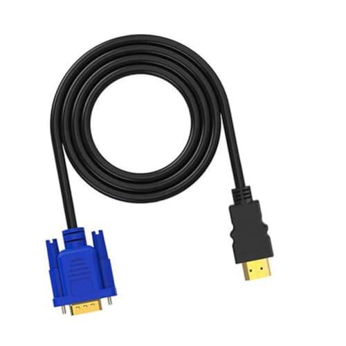 Lecreatekit Cable adaptador a VGA, convertidor de video de alta velocidad 1080p con triple blindaje para PC Monitor TV proyector, color negro