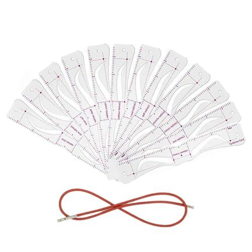 Plantilla de Cejas - 12 piezas con correa herramienta de maquillaje reutilizable,Plantillas para Moldear Cejas - para Viajes, Citas, Desplazamientos Diarios