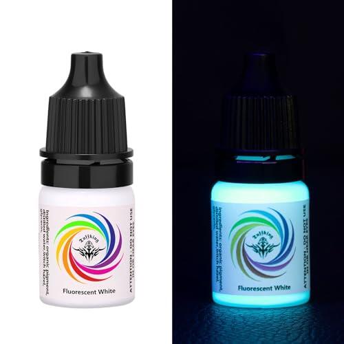 Juego de colores fluorescentes para tatuajes, colores de tinta reactiva UV de 5 ml con 8 tonos brillantes para diseño creativo y trabajos destacados,blanca