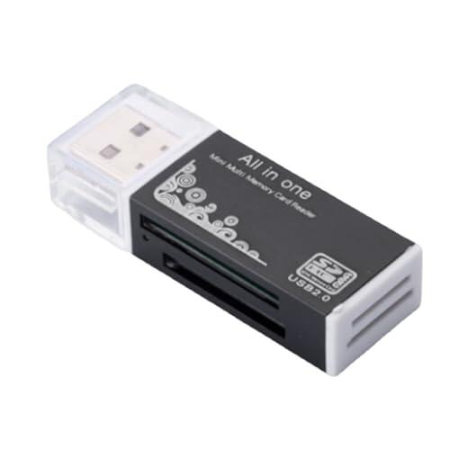 Kueohse Lector de Tarjetas USB 2.0 4 en 1, Adaptador de Memoria para Memory Stick, Lector de Tarjetas T-Flash/M2/MS, Color Negro.