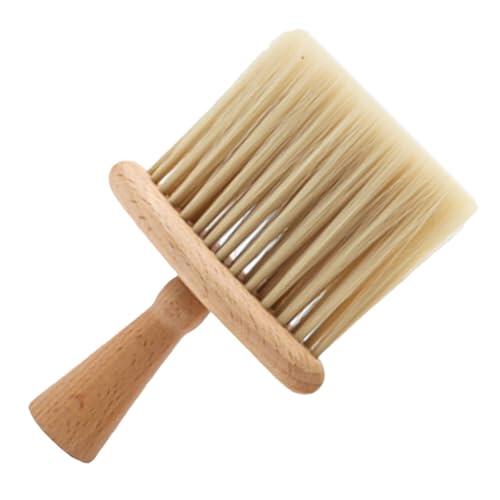 VINTORKY Cepillo de Cuello de Peluquería Limpiador para Uso en Casa y Salón con Mango de Madera y Cerdas Suaves Delicado para Ropa