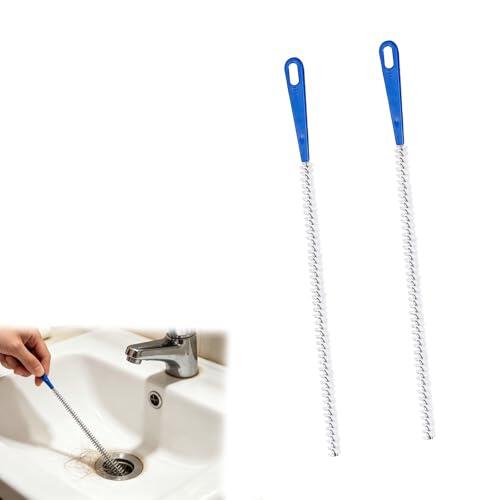 Cepillo de limpieza de drenaje de alcantarillado, 2 piezas de 45 cm cepillos de desatascamiento de tubería con cerdas de nailon, cepillos de limpieza flexibles para cocinas, baños, bañeras y