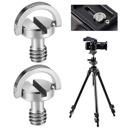 BIVYAX 2 pcs 1/4 de Pulgada Tornillo de Acero Inoxidable trípode Tornillos 1/4 de Pulgada de liberación rápida Tornillo de Montaje de la cámara Placa de la cámara Ojal para el Tornillo de la cámara