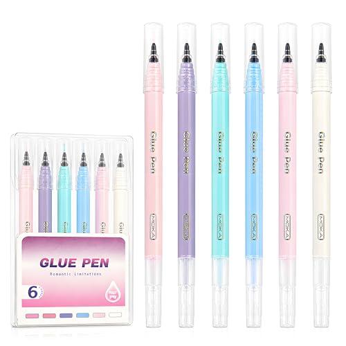 JOVYTH Set de 6 Bolígrafos de Pegamento浪漫限定 Glue Pen de Precisión para Manualidades DIY Scrapbooking Decoración de Regalos de Boda y Escuela Accesorios de Pegado de Secado Rápido