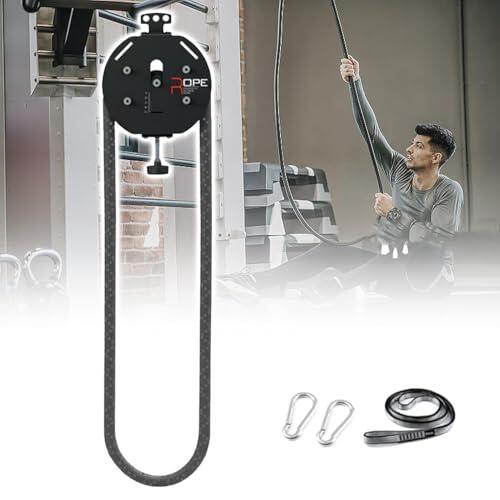 Máquina de entrenamiento de cuerda, equipo de entrenamiento de brazo de resistencia ajustable con sistema de polea para versatilidad de gimnasio en casa