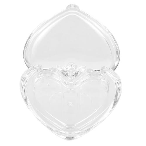 GALPADA Caja para Maquillaje en Forma de Corazón Ligera y Fácil de Almacenar, Estuche Vacío de Polvos Sueltos y Colorete Diseño Único y Transparente para Uso Diario