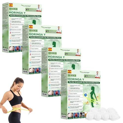 Luxarise 10 EN 1 Moringa Y Parche Avanzado De Microneedles Nano, Luxarise Moringa Parches, Puro y Suave, Ingredientes Herbales Naturales, para Hombres y Mujeres (4 Caja)