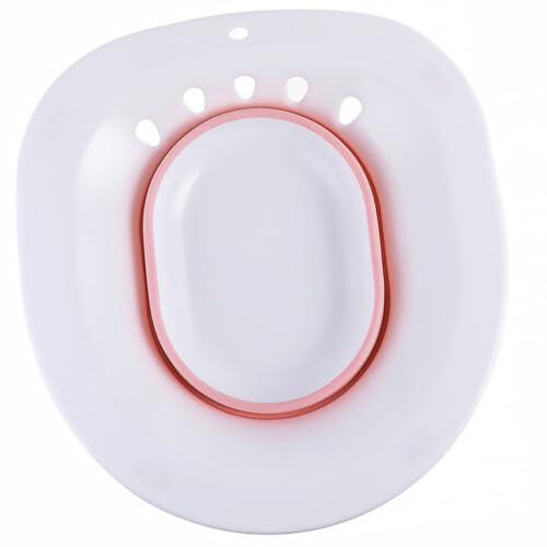 LAPYAPPE Palangana para Wc Portátil de Plástico Blanco Diseño de Gancho Que Imita las Caderas, Adecuado para Mujeres Embarazadas y Cuidado Materno Postparto