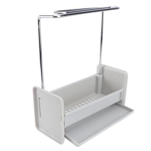 SWETRACE 1pieza Soporte para Bayetas y Esponjas de Fregadero sin Taladro Estante de Almacenamiento Multifuncional con Bandeja Drenante para Cocina Organizador Compacto y Ventilado Diseño