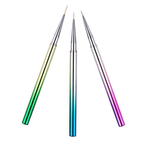 VINTORKY Herramienta para Uñas Set de 3 Pinceles para de Uñas Punta Ultra de Plástico y Detalles Adecuado para Nail Art