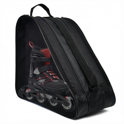 ZIJANG Bolsa Patines Oxford Negra 3 Compartimentos