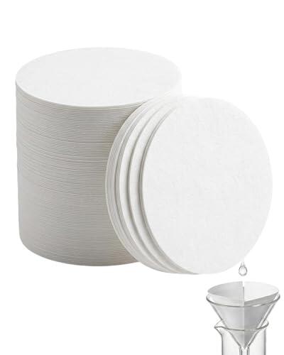 RAMGLYO Papel de Filtro Cualitativo, 100 Hojas Redondas 11cm, Velocidad Media, para Análisis Químico y Separación Precisa de Precipitados.