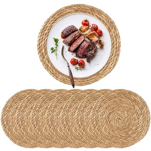 Elegancia Natural para la Mesa: Análisis del Set de 8 Manteles Individuales Redondos Trenzados