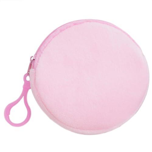 PLCPDM Llavero circular de felpa pequeño para dinero en efectivo, monedero, monedero, accesorios para cambio de dinero en efectivo pequeño