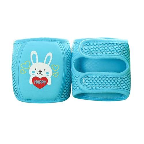Generisch Rodilleras para gatear, ajustables, diseño de dibujos animados, coderas, antideslizantes, elásticas, unisex, niños pequeños, azul, Siehe Beschreibung