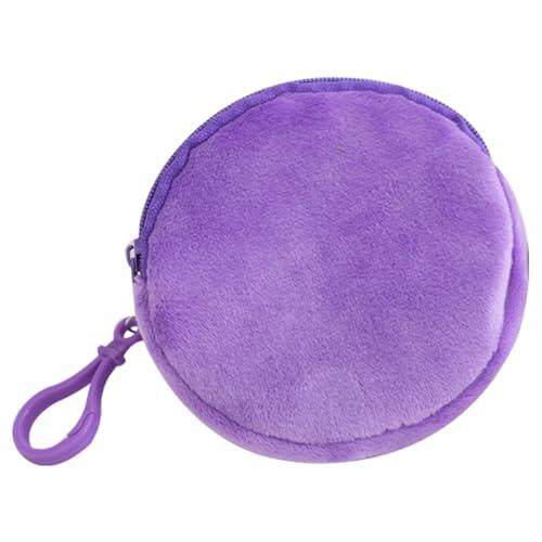 PLCPDM Llavero circular de felpa pequeño para dinero en efectivo, monedero, monedero, accesorios para cambio de dinero en efectivo pequeño