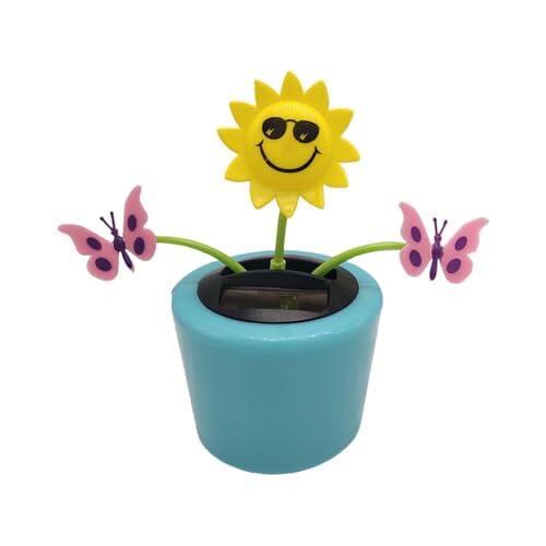 Flor solar - Flor oscilante con energía solar | Juguete de bailarina animada oscilante | Decoraciones para salpicaderos | portátil para salpicadero, coche, escritorio, dormito