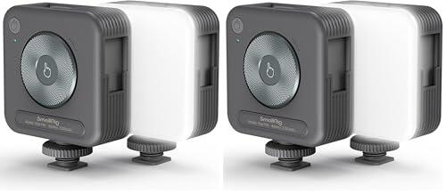 SMALLRIG P96 Luz de Video LED, Luces LED Portátiles para Cámaras, 96 Perlas LED para Iluminación de Video y Fotografía, Panel Recargable 2200mAh CRI95+ 2700-6500K - 3286B (Paquete de 2)