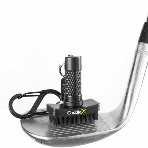 CaddieX Mini cepillo inteligente para palos de golf, con imán extraíble CaddieMag, cerdas de nailon resistentes, cepillo de golf utilizado por Golf Pros en bolsa de golf, carrito y pantalones