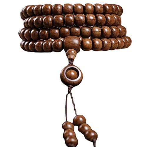 pulsera de rosario, Rosario de cuentas madera Abelia con 108 Buda 8 mm, collar, pulsera multicapa for hombres y mujeres, for la oración el canto mantras