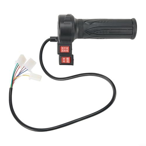 Eawfgtuw Acelerador eléctrico para bicicleta con interruptor de marcha atrás, acelerador de pulgar de 3 velocidades alta, media baja, repuesto para scooter, negro (D)