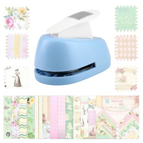 LEIMEND Perforadora Rectangular de 1.8 x 2 CM Perforadora de Papel de Palanca para Manualidades Troqueladora Sello Ldeal para Proyectos De Papelería Creativa Tarjetas de Manualidades