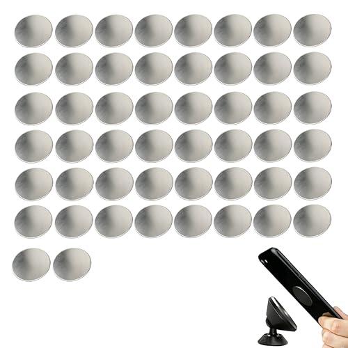 Placa metálica autoadhesiva, 50 unidades, 20 mm, redondas, ultrafinas, autoadhesivas, de acero inoxidable, almohadillas adhesivas magnéticas para estante Tonie, imán para funda de teléfono móvil