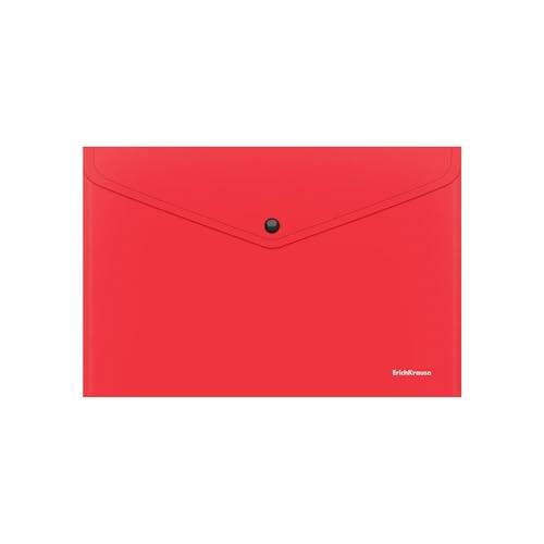 Carpeta para documentos A4 con botón de presión, de plástico, para recibos, facturas, documentos, organizador, oficina, escuela, color rojo brillante