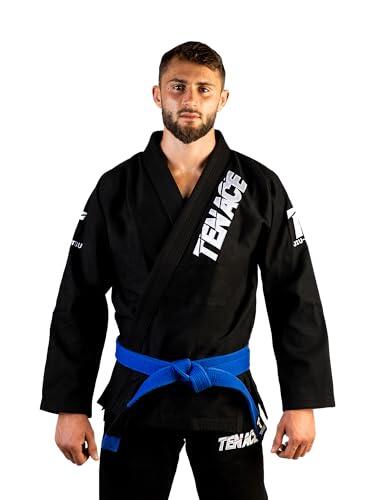 Tenace Kimono Premium Jiu Jitsu BJJ - Unisex Adulto Gi Para Entrenamiento y Competición - Hombres y Mujeres (Negro, A0)
