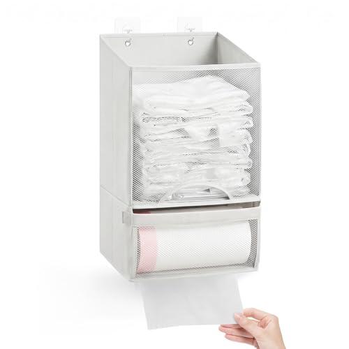 Ceriselle Soporte para Bolsas de Basura, Caja de Almacenamiento montada en la Pared como dispensador de Bolsas y Organizador de Puerta de Armario para Cocina, baño y lavandería