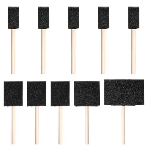 10 pinceles de esponja, esponjas para pintar, pincel de espuma con mango de madera, esponja para pintar, esponjas lavables para manualidades, colorear adultos (1/2/2,8/4 Zo