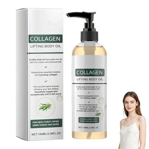 Aceite Corporal Reafirmante con Colágeno, Rosemary Aceite Corporal Lifting, Reafirmante Aceite para Tensar la Piel, para el Cuidado de la Piel para Cicatrices, Arrugas (1pc)