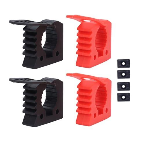 Risegun Kit de montaje de abrazadera de goma de 4 piezas, abrazadera de goma de liberación rápida, soporte para palas y hachas para herramientas de 3 a 4 cm de diámetro para vehículos todoterreno