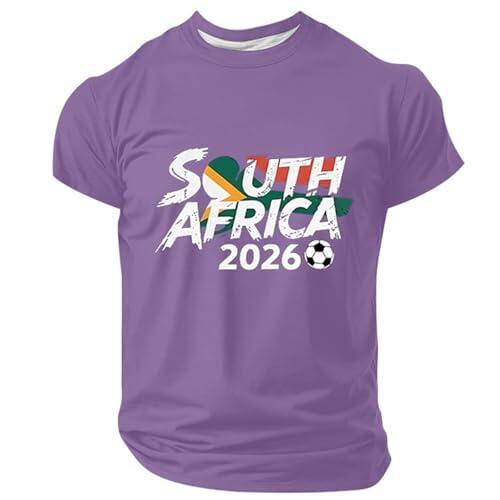 Camiseta Hombre Cuello Redondo Manga Corta Verano 2026, Corte Regular Estampado, Deportiva Fitness Funcional Básica para Fútbol y Oficina