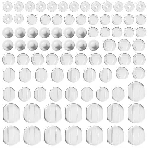 90 almohadillas de silicona para pendientes, almohadillas de silicona con clip, antidolor, cómodas almohadillas para orejas para deportes, almohadillas de soporte para aretes, bodas, fiestas, uso
