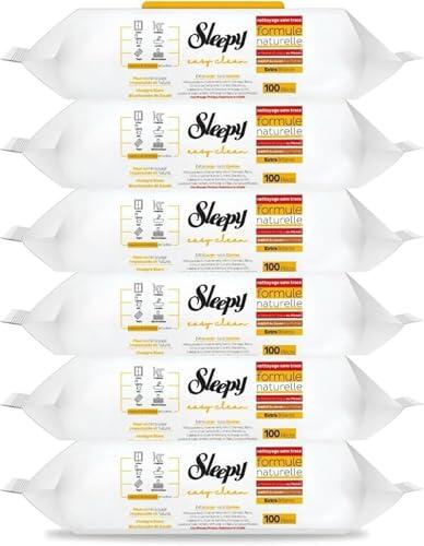 Sleepy Easy Clean Toallitas de limpieza multiusos 6 x 100 unidades, todos los tipos, prácticas toallitas húmedas para el hogar y la vida cotidiana, limpieza higiénica en cualquier situación (6 x