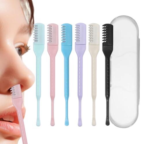 Recortador manual de nasal | 6 piezas manual portátil a ambos lados | recortador de nasal para viajes | para adultos y adolescentes y personas mayores en casa, en la oficina y de viaje