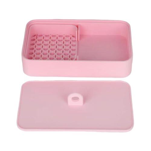 Jiangbered Tapper Box Contenedor para Polvo de Maicena Caja para Arcilla Polimérica con Diseño Práctico Y Accesorio Fácil de Limpiar Adecuado, Rosa, Individual