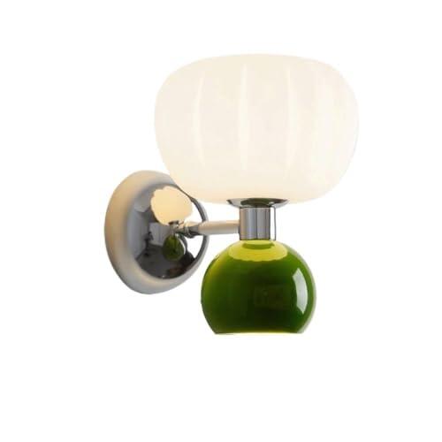 LUOYAOB Aplique de pared minimalista moderno Pantalla de vidrio acanalado Base de hierro Temperatura de 3 colores Lámpara de pared junto a la cama G9 for dormitorio Estudio Pasillo Crema(Cream)