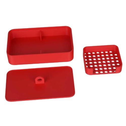 Jiangbered Tapper Box Contenedor para Polvo de Maicena Caja para Arcilla Polimérica con Diseño Práctico Y Accesorio Fácil de Limpiar Adecuado, Rojo, Individual