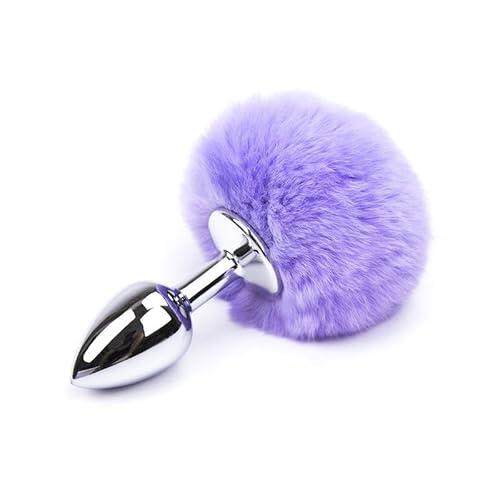 QiKKago DiversióN Interactiva De Pareja, Accesorio De Peluche Suave Y Esponjoso para Caderas, Acero Inoxidable En Forma De Gota Lisa (PúRpura) + Y22