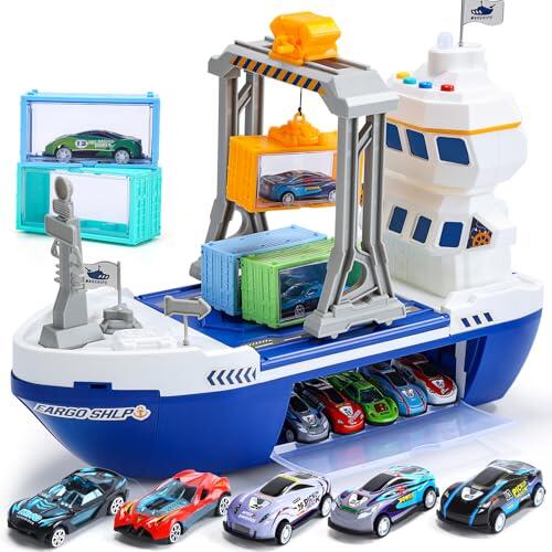 Descubre el Barco de Carga y Grúa Pórtico de Cute Stone para el juego infantil