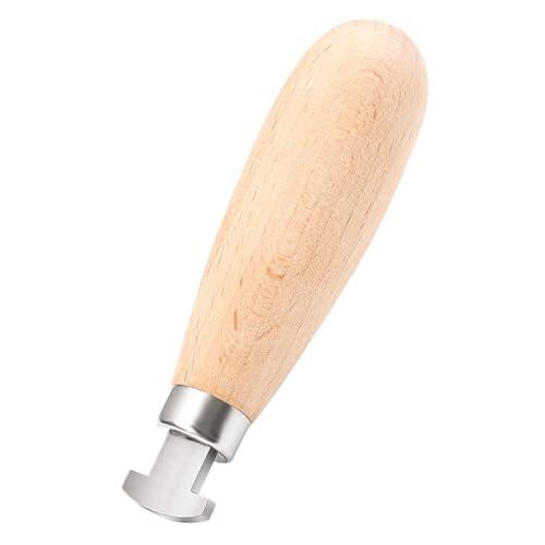 Práctico empujador de biseles de acero inoxidable, ergonómico de madera, herramienta de elaboración de joyas para ajuste de piedras preciosas, herramientas prácticas de ajuste de Base