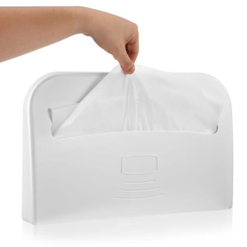 NUOBESTY Dispensador de Papel Higiénico y Diseño Moderno Minimalista para Asiento de Inodoro Blanco de Plástico Gran Capacidad para Accesorios de Baño