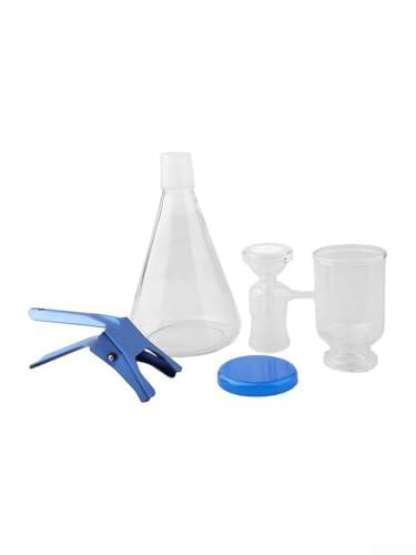 Botella de vidrio de filtración al vacío con núcleo de arena para aplicaciones de laboratorio y filtración, incluyendo separación coloidal y desgasificación (1000 ml)