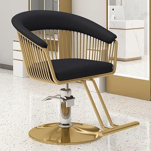 Silla de peluquería hidráulica profesional con mecanismo giratorio de 360° y base rodante para salones de belleza, altura ajustable, diseño t & ili