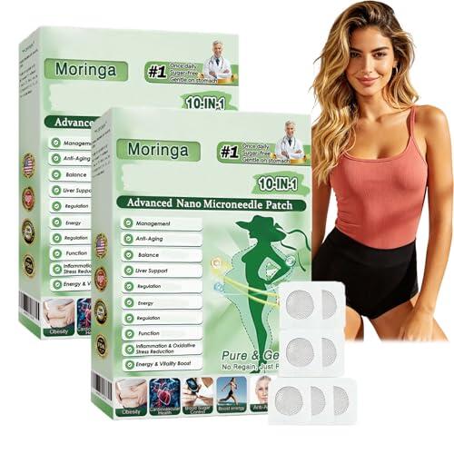 6/4/2 pcs Moringa 10 en 1 moringa berberina parches, Naturales, Fáciles de Usar, Cómodos y Discretos parche de profesional para hombres y mujeres (2pc)