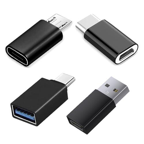 Genérico Adaptadores USB C 4 Pcs, Tipo C y Micro USB, Adaptador USB C a USB 3.0 OTG, para Portátiles, Smartphones, Tabletas y Más, Compatible con MacBook Pro, Samsung, Galaxy, etc.