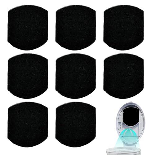 Paquete de 8 recambios para cubos de pañales desodorantes, filtro de carbón activo para absorber olores, compatible con cubos de pañales de acero Ubbi, parte trasera adhesiva, eliminador de olores
